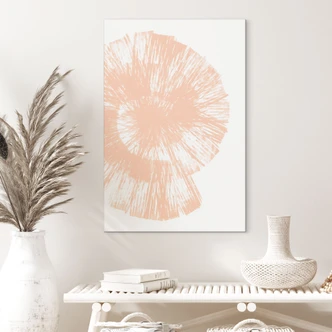 Wanddecoratie Abstracte schelp in perzikkleuren - Martina - Alu-Dibond 