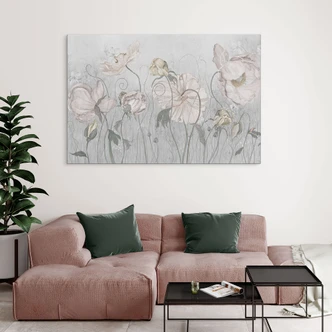 Wandbild Blumen im Vintage Stil in Grau - Ms Tiff - Alu-Dibond 