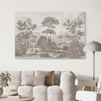 Wanddecoratie met tuinlandschap in beige - Ms Tiff - Alu-Dibond Wanddecoratie met tuinlandschap in beige - Ms Tiff - Alu-Dibond