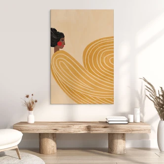 Wandbild Frau mit gelbem Wirbel - Alu-Dibond - Müller 