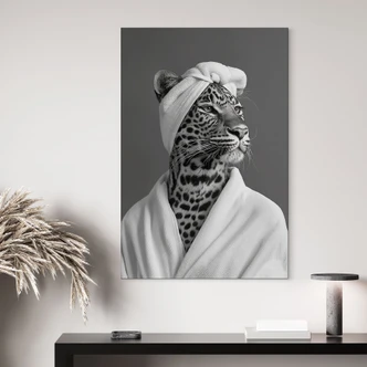 Wandbild Royale Spa-Auszeit mit Leopard - Rahner - Alu-Dibond 