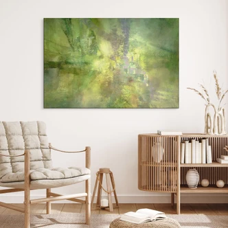 Wandbild Farbenspiel aus Goldgrün - Schmucker - Alu-Dibond 