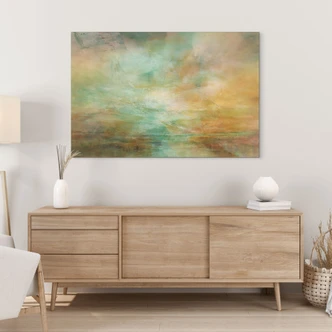 Tableaux turquoise et or en bord de mer - Schmucker - Alu-Dibond 