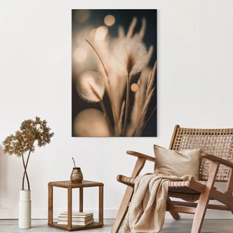 Stampe per pareti con erbe bohémien in luce dorata - Alluminio Dibond - Treechild 