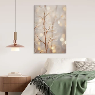 Stampe per pareti Foglie in filigrana beige - Alluminio dibond - Treechild 