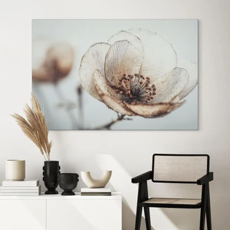 Wanddecoratie gedroogde bloesem beige natuur poëzie - Treechild - Aluminium Dibond 