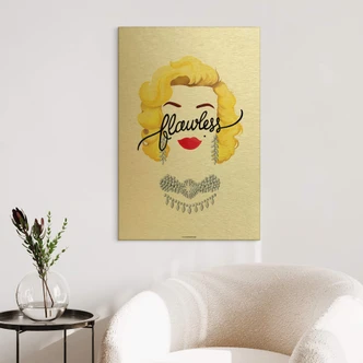 Dibond Schilderij met goud effect Tohmé - Flawless Marilyn  