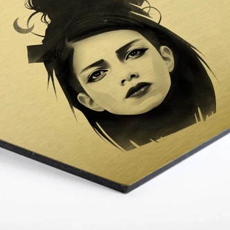 Hexagon alu-dibond gold effect Ireland - Undone 