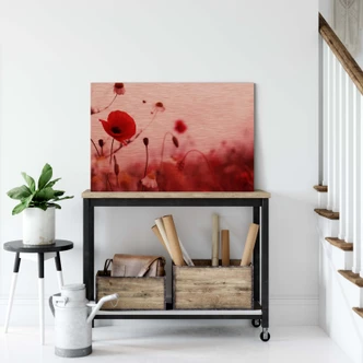 Dibond Schilderij met koper effect Klaprozen 