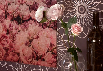 Alu-Dibond Kopereffect – Pioenrozen Alu-Dibond Kopereffect – Pioenrozen