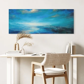 Wandbild Endlose Weite in Blau - Schmucker - Alu-Dibond Panorama 