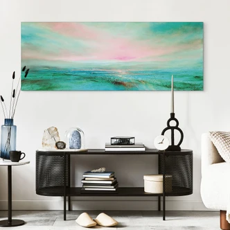 Tableaux Mer turquoise au crépuscule - Schmucker - Alu-Dibond Panorama 