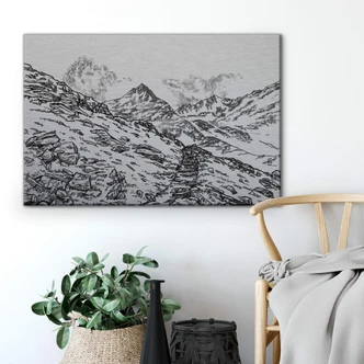 Tableau en alu-Dibond effet argenté Sparshott - La course en montagne 