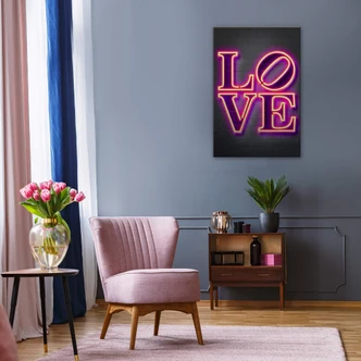 Dibond Schilderij met zilver effect Mielu - Love 