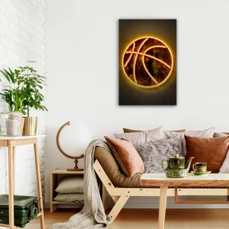 Dibond Schilderij met zilver effect Mielu - Basketbal 