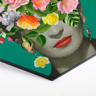 Hexagon - Alu-Dibond Frida Floral Studio - Portrait Frida 