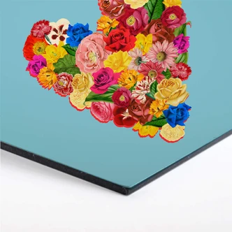 Hexagon - Alu-Dibond Frida Floral Studio - Heart Floral 