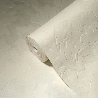 Architects Paper Castello papier peint floqué - Crème, argent 