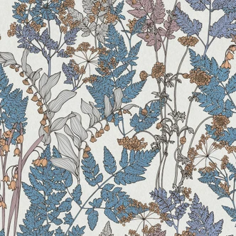 Architects Paper Vliestapete Floral Impression Blumentapete floral blau, creme, beige, gelb, grau 