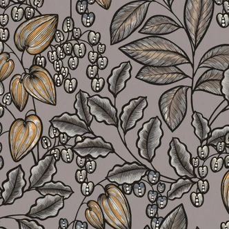 Architects Paper Vliestapete Floral Impression Blumentapete floral grau, braun, gelb, schwarz 