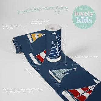 Bordo autoadesivo - Lovely Kids barche a vela 