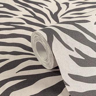 Papier peint zèbre noir blanc - Animal Print papier peint à motifs - Papier peint intissé moderne 