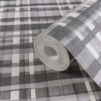 Carta da parati a quadri grigio bianco - Campione di prodotto classico - Carta da parati in tessuto non tessuto moderno a quadri Carta da parati a quadri grigio bianco - Campione di prodotto classico - Carta da parati in tessuto non tessuto moderno a quadri