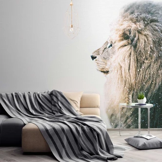 Livingwalls Fotobehang ARTist Lion in Snow 
