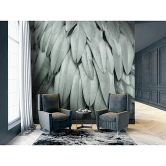 Livingwalls papier peint photo ARTist Feathers vert 