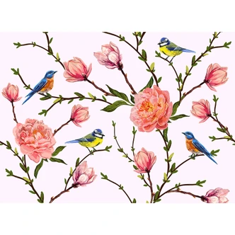 Livingwalls Fototapete Designwalls Little Birds Blumen 
