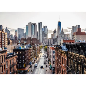 non-woven wallpaper New York Views New York photo wallpaper Designwalls in brown and grey  