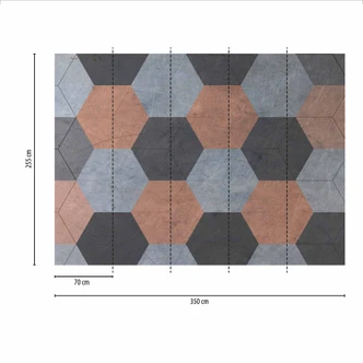 Fototapete Grafische Motive Hexago2 in grau beige - Vliestapete Designwalls 2 - 2,55 x 3,5 m 