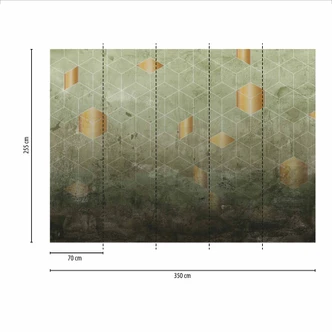 Design wallpaper DTiles1 in green bronze - wallcovering Designwalls 2 - 2.55 x 3.5 m 