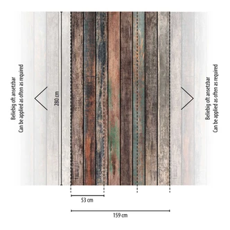 wood-look wallpaper in vintage style - wood-slat non-woven wallpaper - rustic photo wallpaper 