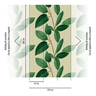 behang met grote bladeren in groene tinten - plantenmotief - modern vliesbehang 