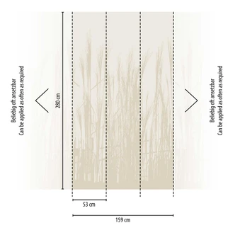 Grasbehang beige - vliesbehang met natuurmotief voor woonkamer & slaapkamer 