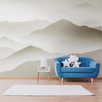 Livingwalls Tapete Bergpanorama Metropolitan Stories THE WALL Vliestapete Landschaft beige, weiß 