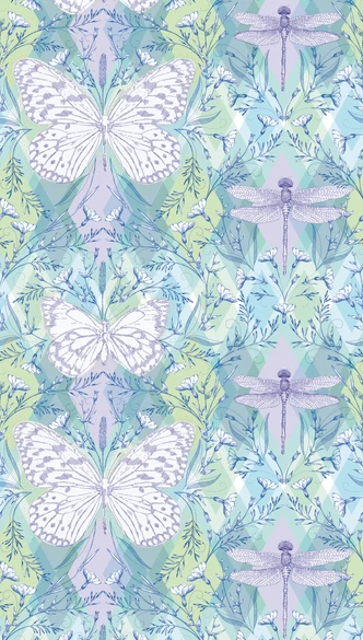 animal wallpaper colourful green - non-woven wallpaper insects & animals Livingwalls - matt and smooth 