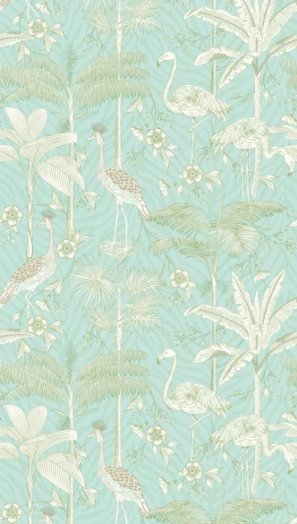animal wallpaper turquoise white - non-woven wallpaper insects & animals Livingwalls - matt and smooth 