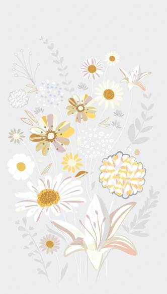 Fototapet grå gul - non-woven Fototapet Floral Livingwalls - matt och slät 