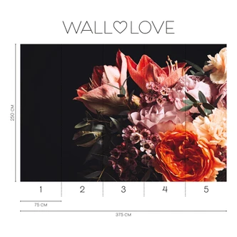 Fototapet rosa orange mörk - Icke-vävd tapet 3,75 m x 2,50 m blommotiv Fototapet rosa orange mörk - Icke-vävd tapet 3,75 m x 2,50 m blommotiv
