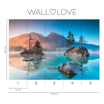 Bergsee-Fototapete Alpen Blau Türkis – Vliestapete 3,75 m x 2,50 m Naturmotiv Bergsee-Fototapete Alpen Blau Türkis – Vliestapete 3,75 m x 2,50 m Naturmotiv