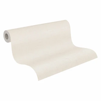 Vinyle expansé aspect textile crème blanc - papier peint intissé discret moderne 