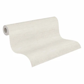 Struktur-Tapete Creme Beige - Vliestapete in Textiloptik - Moderne Unitapete 