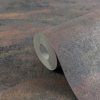 Papier peint dégradé bleu cuivre - papier peint intissé avec motif à structure foncée 