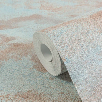 Papier peint dégradé bleu clair terracotta - motif abstrait - papier peint intissé 