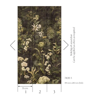 Jungle look donkergroen beige - Vliesbehang, uittrekbaar 