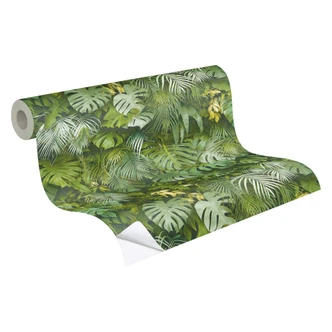 Selvklæbende tapet & møbelvinyl - jungle - palmer - grøn - rulle 840x53 cm  