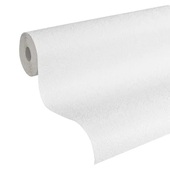 Carta da parati bianca a tinta unita con struttura verniciabile 