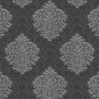 Architects Paper Alpha Papier peint baroque, Argent, Noir, Gris 